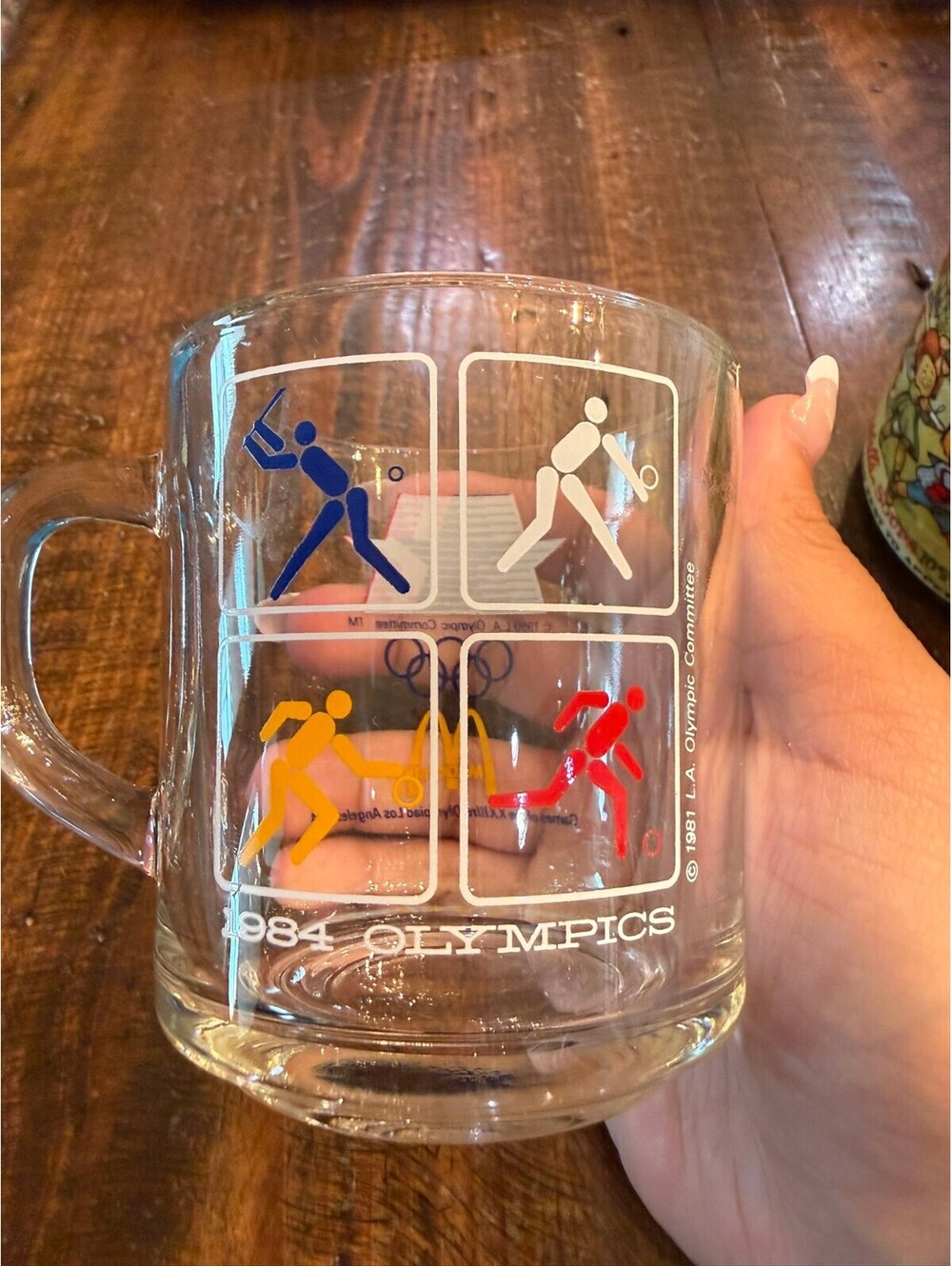 McDonald's 1984 Los Angeles Olympics Commemorative Glass Coffee Mug